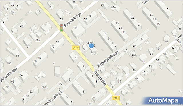 Koszalin, Traugutta Romualda, gen., 7, mapa Koszalina