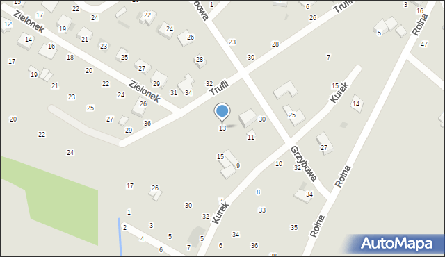 Koszalin, Trufli, 13, mapa Koszalina