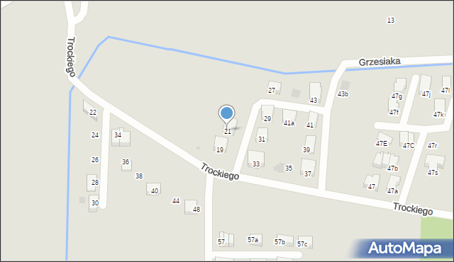 Kraków, Trockiego Franciszka, ks., 21, mapa Krakowa