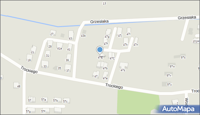 Kraków, Trockiego Franciszka, ks., 47E, mapa Krakowa