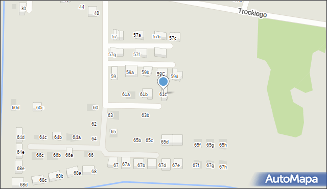 Kraków, Trockiego Franciszka, ks., 61c, mapa Krakowa