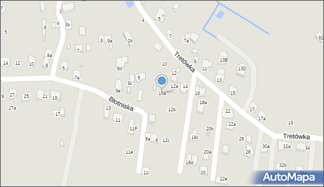 Kraków, Tretówka, 10a, mapa Krakowa