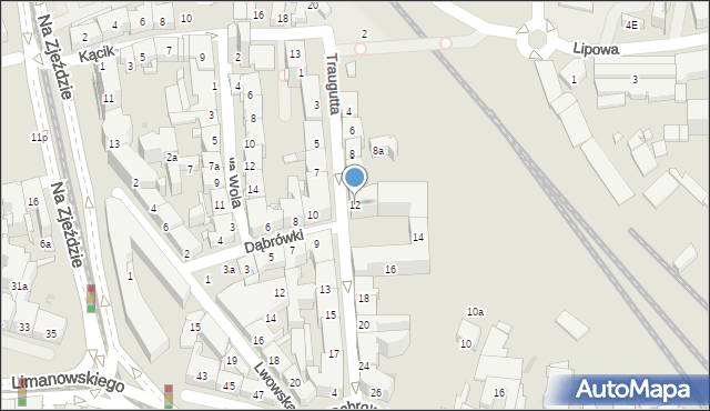 Kraków, Traugutta Romualda, gen., 12, mapa Krakowa