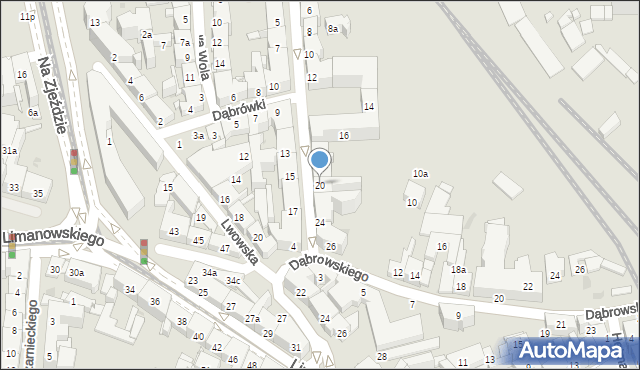 Kraków, Traugutta Romualda, gen., 20, mapa Krakowa