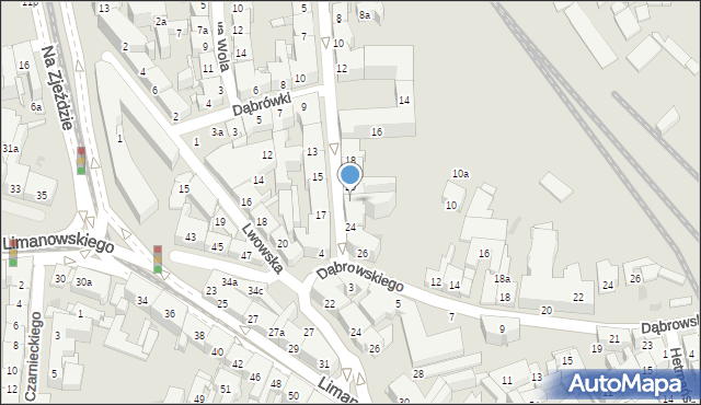Kraków, Traugutta Romualda, gen., 22, mapa Krakowa
