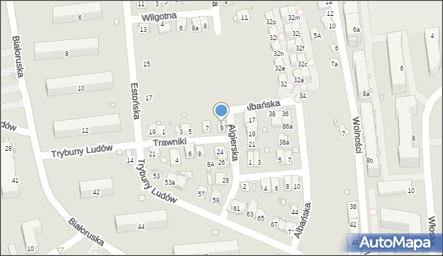 Kraków, Trawniki, 9, mapa Krakowa