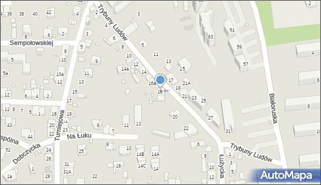 Kraków, Trybuny Ludów, 18, mapa Krakowa