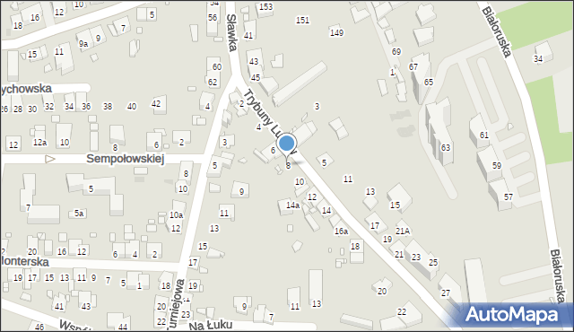 Kraków, Trybuny Ludów, 8, mapa Krakowa