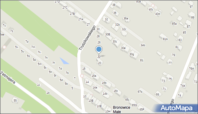 Kraków, Truszkowskiego Stanisława, ks., 22, mapa Krakowa