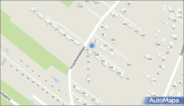 Kraków, Truszkowskiego Stanisława, ks., 30A, mapa Krakowa