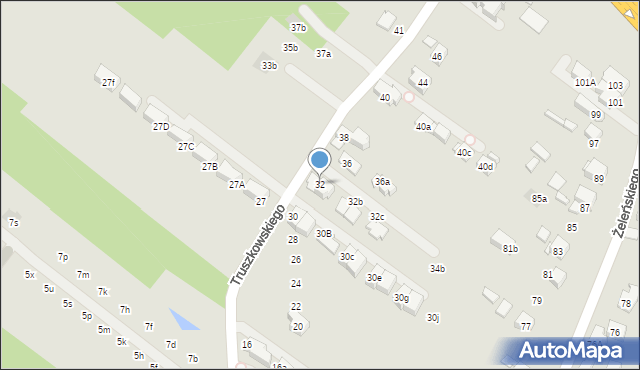 Kraków, Truszkowskiego Stanisława, ks., 32, mapa Krakowa