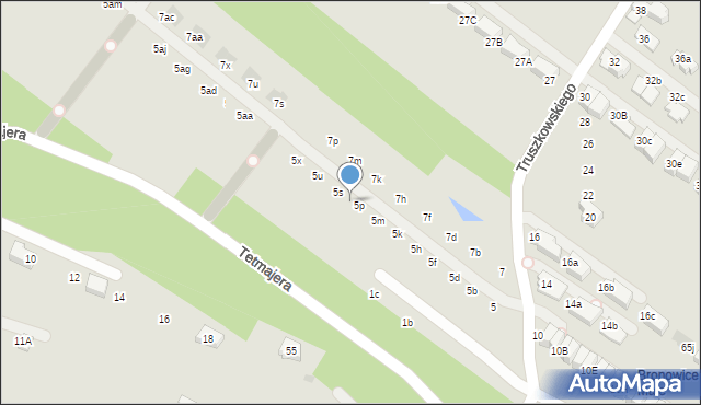 Kraków, Truszkowskiego Stanisława, ks., 5r, mapa Krakowa