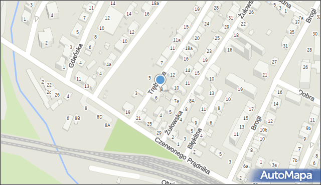 Kraków, Trębacza Piotra, 8b, mapa Krakowa