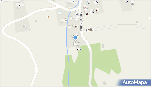 Krościenko nad Dunajcem, Trzech Koron, 24, mapa Krościenko nad Dunajcem