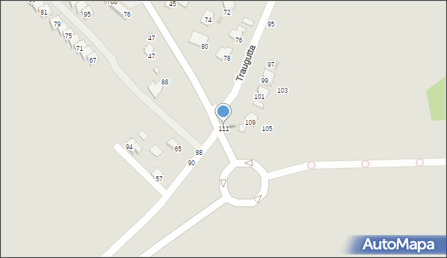 Krosno, Traugutta Romualda, gen., 111, mapa Krosna