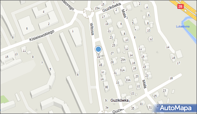 Krosno, Traugutta Romualda, gen., 14, mapa Krosna