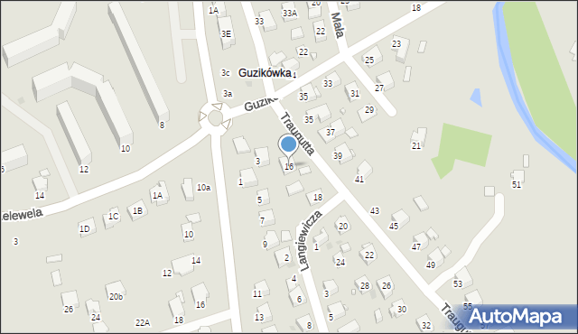 Krosno, Traugutta Romualda, gen., 16, mapa Krosna