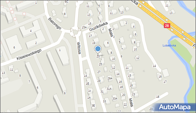 Krosno, Traugutta Romualda, gen., 23, mapa Krosna
