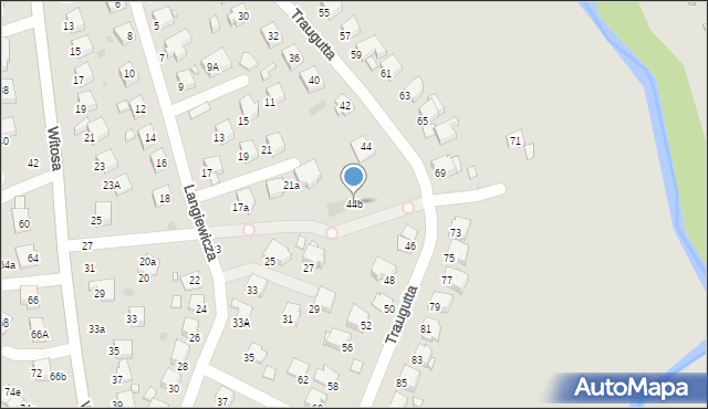 Krosno, Traugutta Romualda, gen., 44b, mapa Krosna