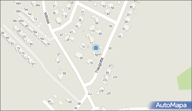 Krosno, Traugutta Romualda, gen., 76, mapa Krosna