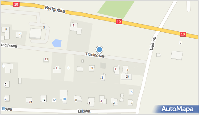 Kruszyn, Trzcinowa, 7, mapa Kruszyn