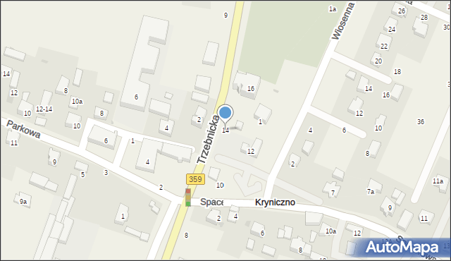 Kryniczno, Trzebnicka, 14, mapa Kryniczno