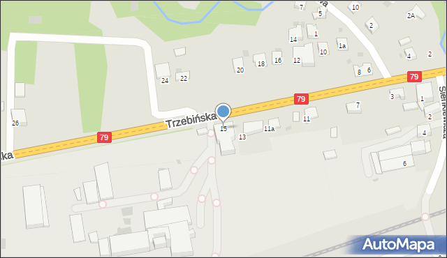 Krzeszowice, Trzebińska, 15, mapa Krzeszowice