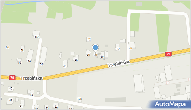 Krzeszowice, Trzebińska, 38, mapa Krzeszowice