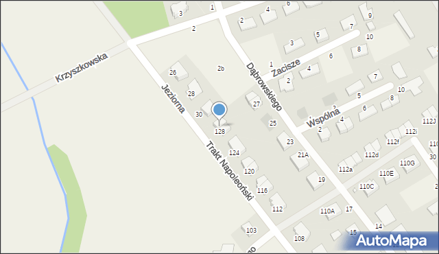 Krzyszkowo, Trakt Napoleoński, 50A, mapa Krzyszkowo