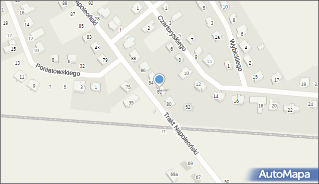 Krzyszkowo, Trakt Napoleoński, 82, mapa Krzyszkowo