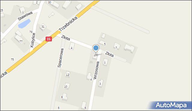 Księginice, Trzebnicka, 100, mapa Księginice