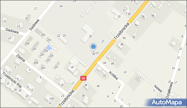 Księginice, Trzebnicka, 21, mapa Księginice