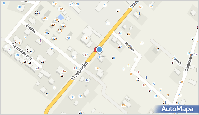 Księginice, Trzebnicka, 38, mapa Księginice