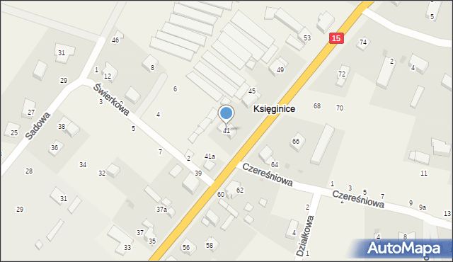 Księginice, Trzebnicka, 41, mapa Księginice