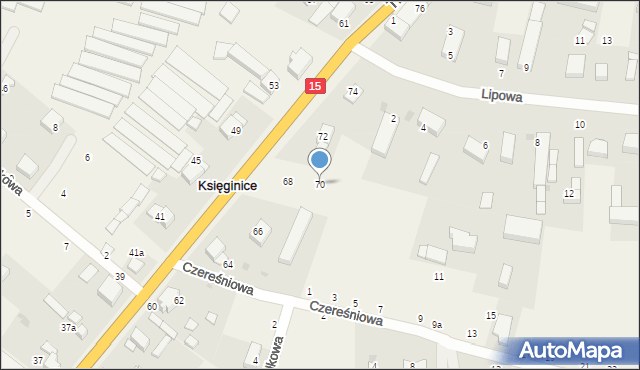 Księginice, Trzebnicka, 70, mapa Księginice