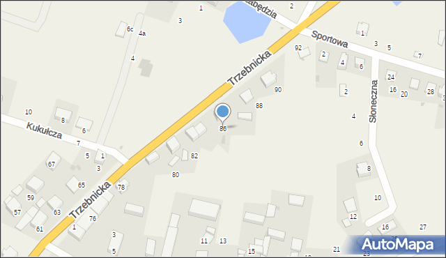 Księginice, Trzebnicka, 86, mapa Księginice
