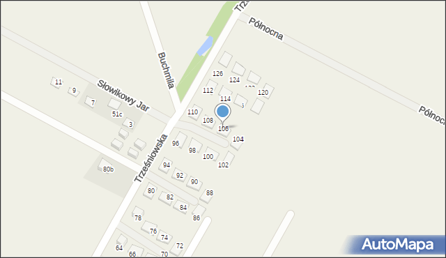 Łagówek, Trześniowska, 106, mapa Łagówek