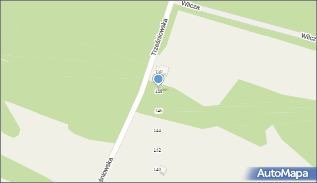 Łagówek, Trześniowska, 148, mapa Łagówek