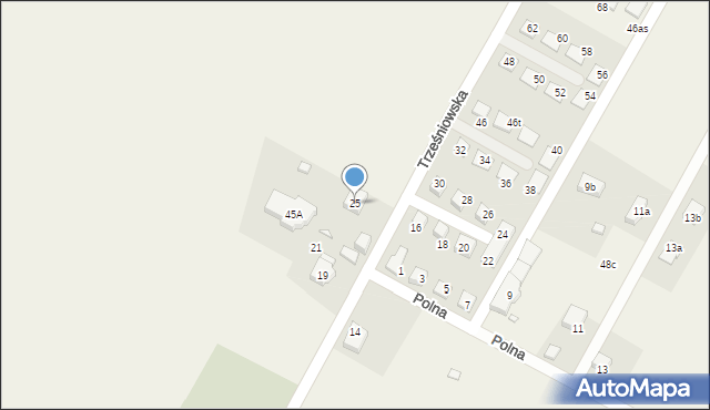 Łagówek, Trześniowska, 25, mapa Łagówek