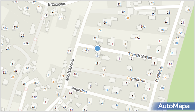 Laski, Trzech Sosen, 2, mapa Laski