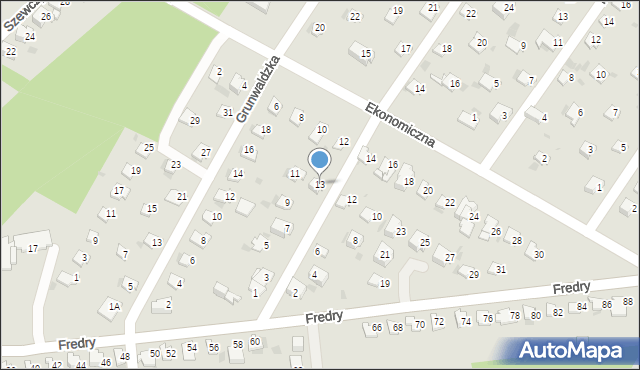 Lędziny, Traugutta Romualda, gen., 13, mapa Lędziny