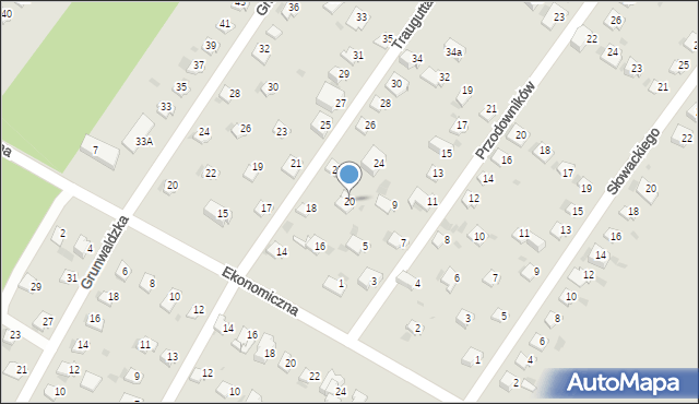 Lędziny, Traugutta Romualda, gen., 20, mapa Lędziny