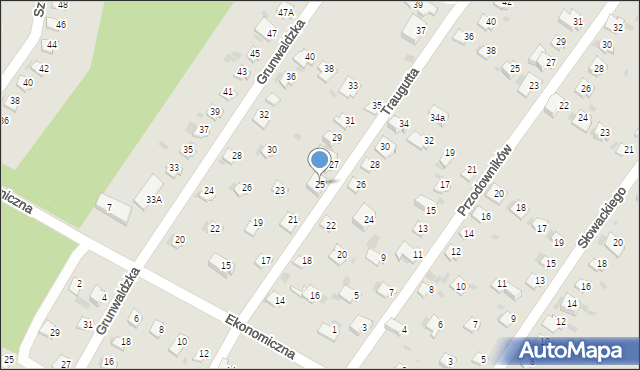 Lędziny, Traugutta Romualda, gen., 25, mapa Lędziny