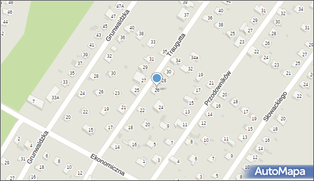 Lędziny, Traugutta Romualda, gen., 26, mapa Lędziny