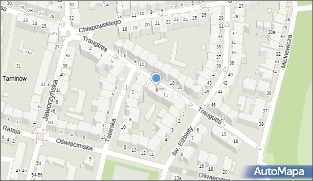 Legnica, Traugutta Romualda, gen., 9, mapa Legnicy