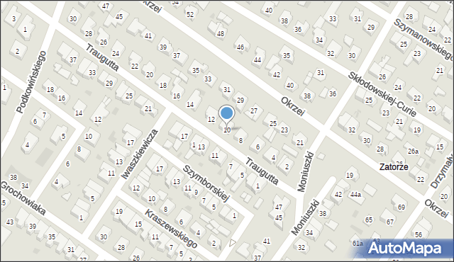 Leszno, Traugutta Romualda, gen., 10, mapa Leszno