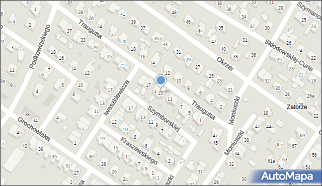 Leszno, Traugutta Romualda, gen., 13, mapa Leszno