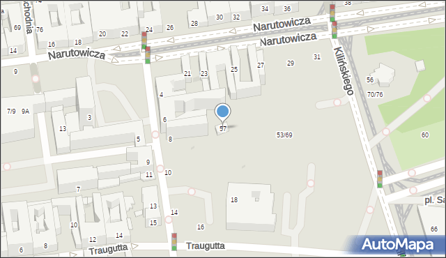 Łódź, Traugutta Romualda, gen., 57, mapa Łodzi