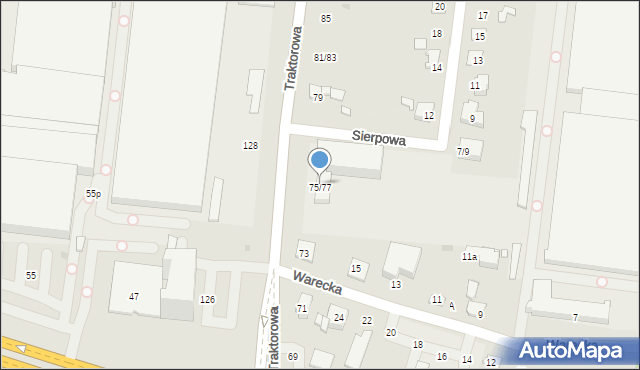 Łódź, Traktorowa, 77, mapa Łodzi