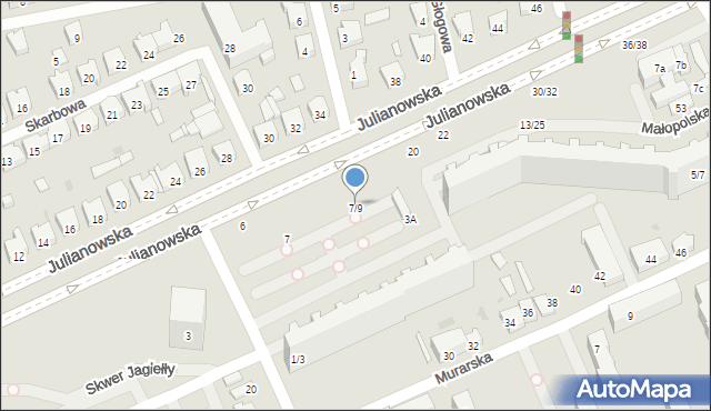 Łódź, Trenknera Henryka, dr., 7/9, mapa Łodzi